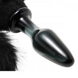 Midnight Fox Tail Glass Anal Plug