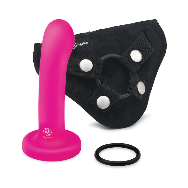Pop 5" Silicone Dildo and Harness Set