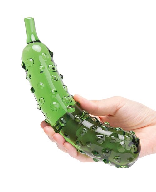 8.25" Caressing Cucumber Glass Dildo