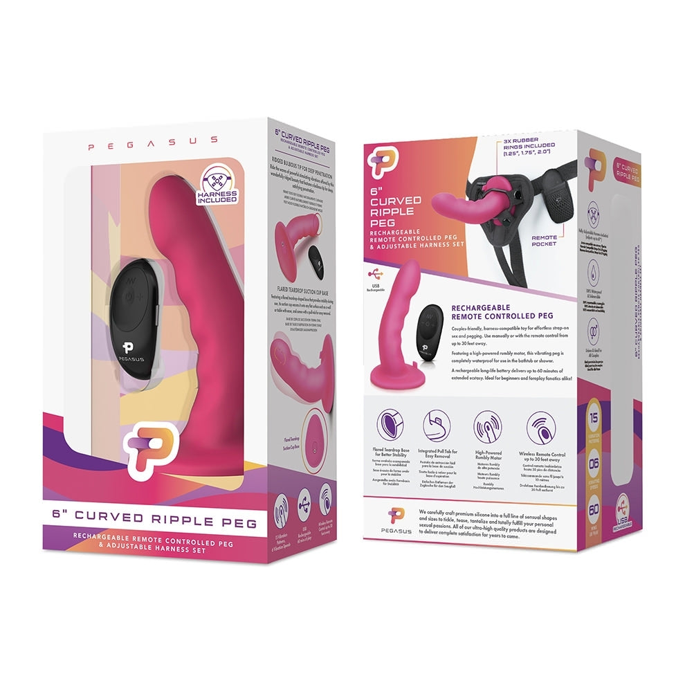 Vibrating Ripple Dildo with Harness & Remote