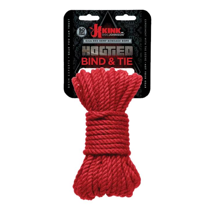 KINK Hogtied Bind&Tie Hemp Rope 50Ft Red