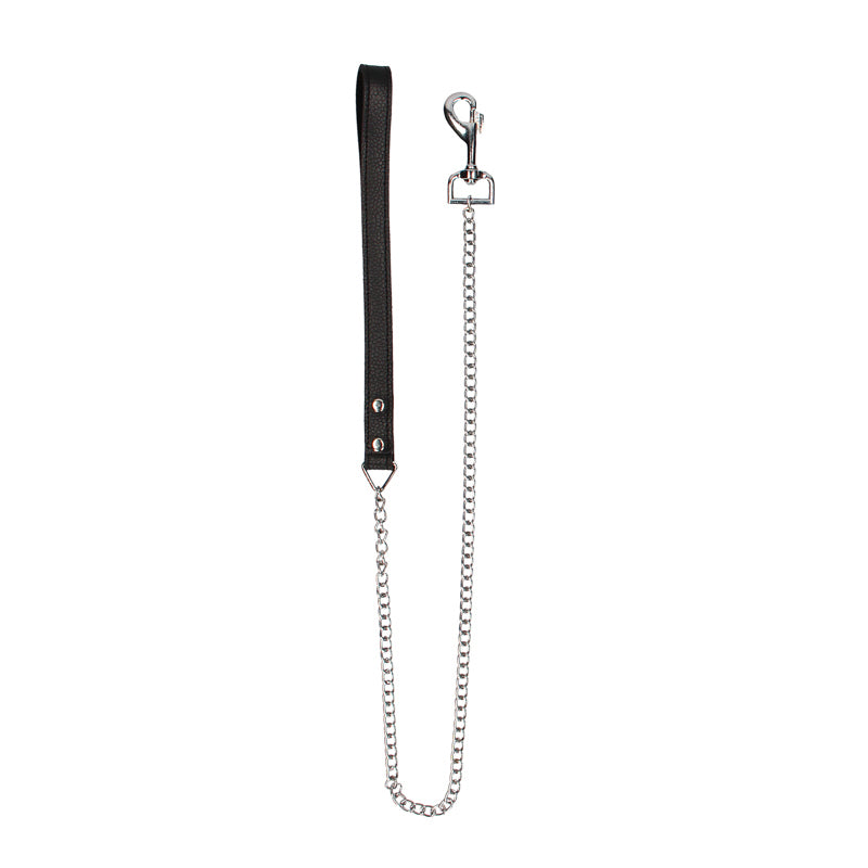 Ouch! Pain - Grain Leather Chain Leash
