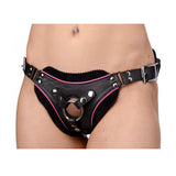 Low Rise Leather Harness with Pink Accents
